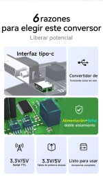 Convertidor aislado USB a RS485/RS422/RS232/TTL - Imagen 3